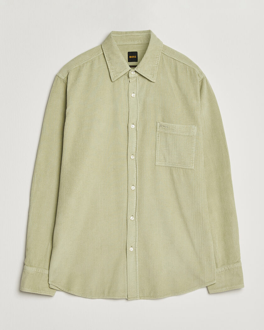 BOSS ORANGE Relegant Corduroy Shirt Open Green – Groen