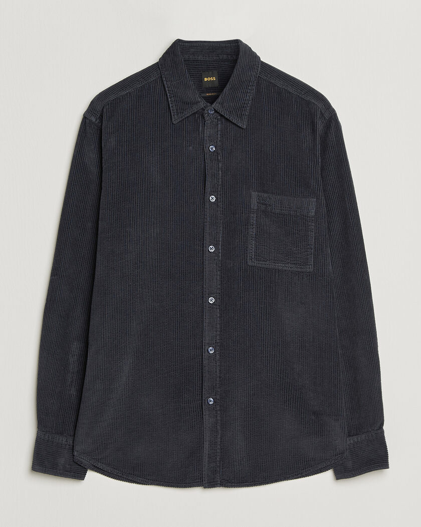 BOSS ORANGE Relegant Corduroy Shirt Dark Blue – Blauw