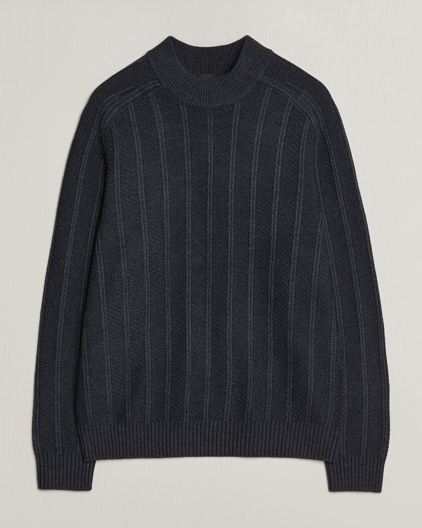 BOSS ORANGE Katoolo Wool/Cotton Knitted Turtleneck Dark Blue – Bleu