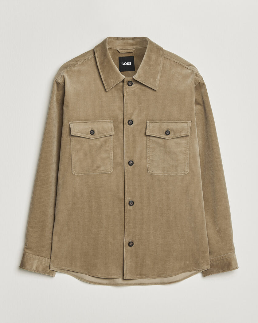 BOSS BLACK Carper Corduroy Overshirt Open Brown – Bruin