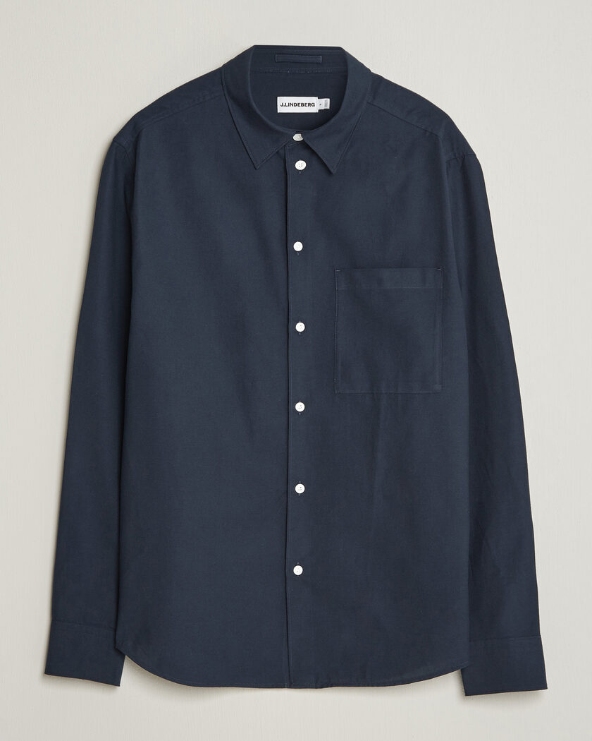 J.Lindeberg Marlon Flannel Shirt JL Navy – Blauw