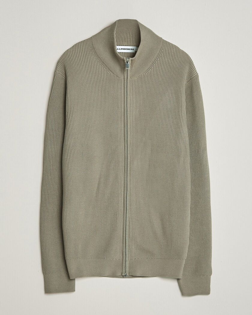 J.Lindeberg Alexis Cotton Full Zip Brindle – Groen