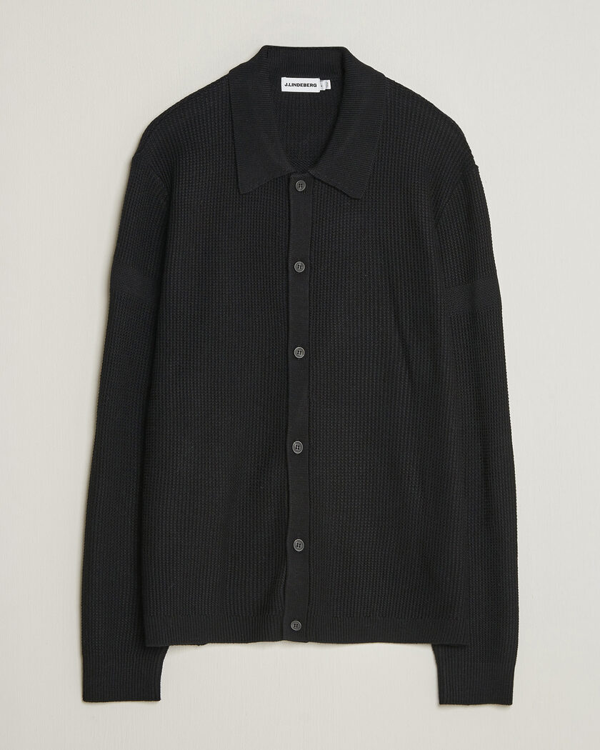 J.Lindeberg Willem Knitted Cardigan Black – Zwart