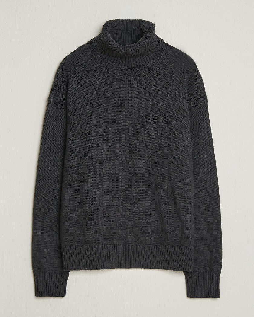 J.Lindeberg Eddy Wool/Cotton Knitted Turtleneck Black – Zwart