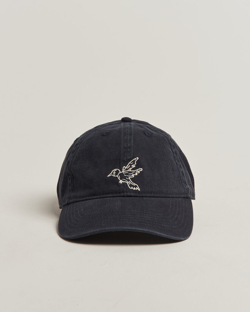 Forét Bird Washed Herringbone Cap Navy – Blauw