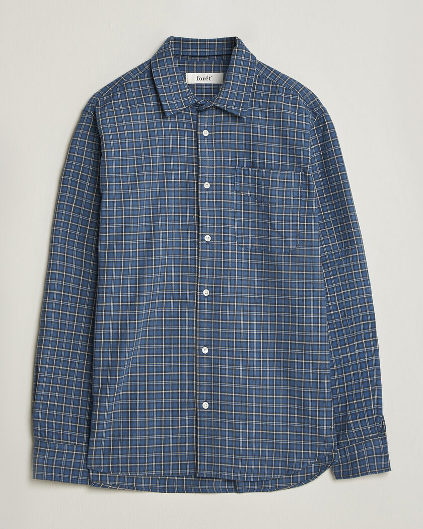 Forét Ridge Flannel Check Shirt Navy – Blauw