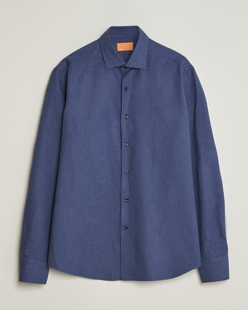Grigio Washed Flannel Shirt Navy – Blauw