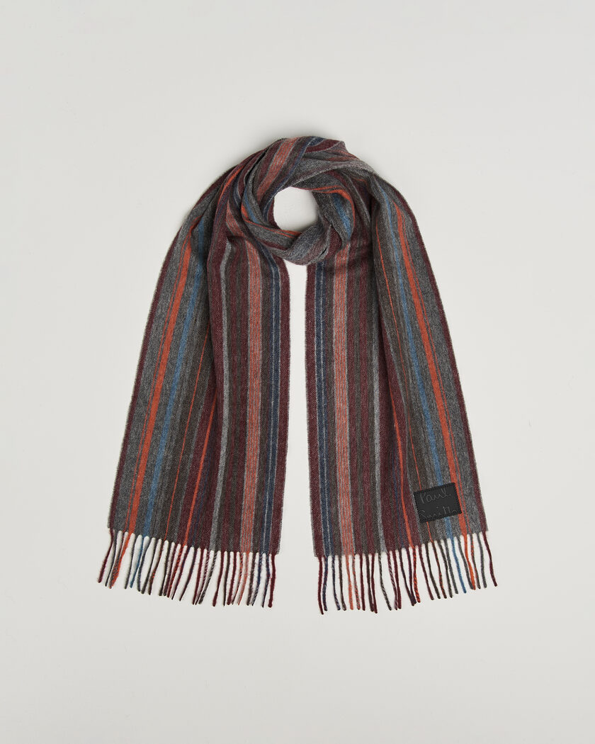 Paul Smith Lambswool Striped Scarf Red – Meerkleurig