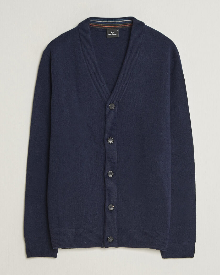 PS Paul Smith Wool Knitted Cardigan Navy – Blauw