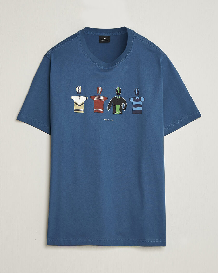 PS Paul Smith Cycle Jersey's Crew Neck T-Shirt Blue – Blauw