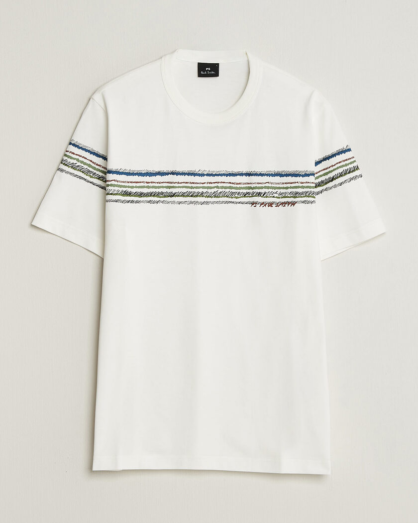 PS Paul Smith Stripes Crew Neck T-Shirt White – Wit