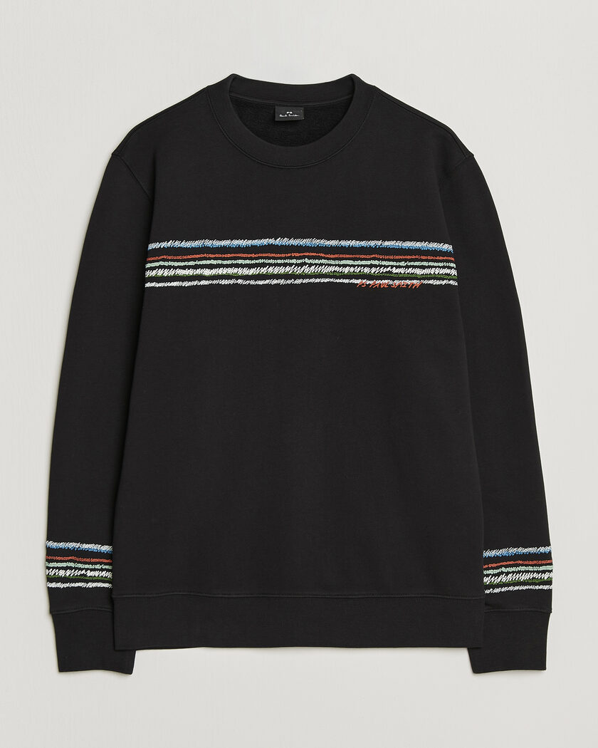 PS Paul Smith Stripes Crew Neck Sweatshirt Black – Noir