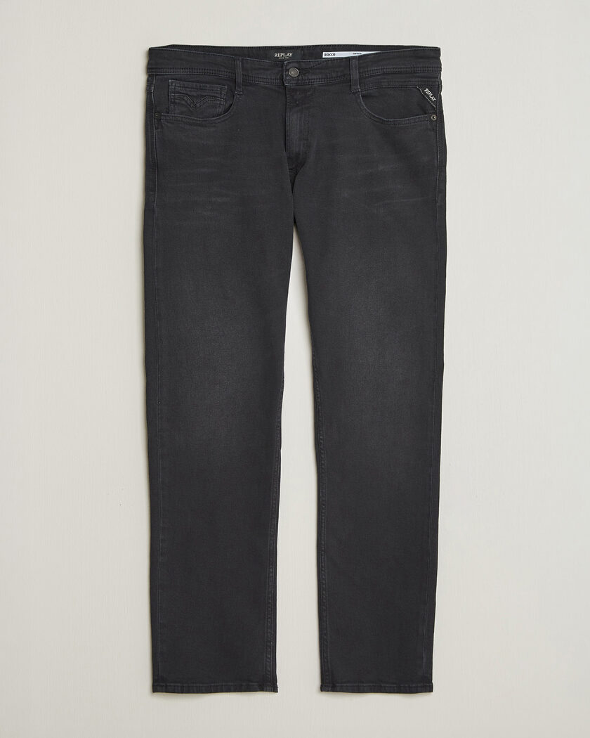 Replay Rocco Comfort Fit Powerstretch Jeans Washed Black – Zwart