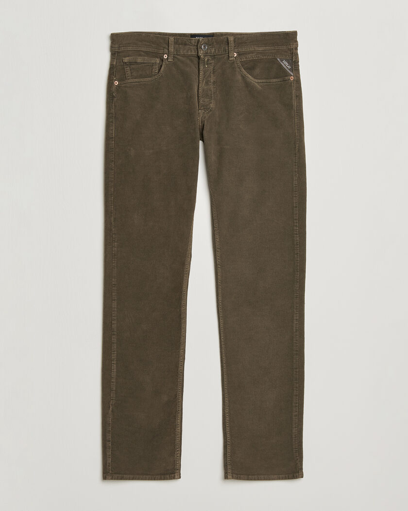 Replay Grover Corduroy 5-Pocket Pants Mud Green – Vert