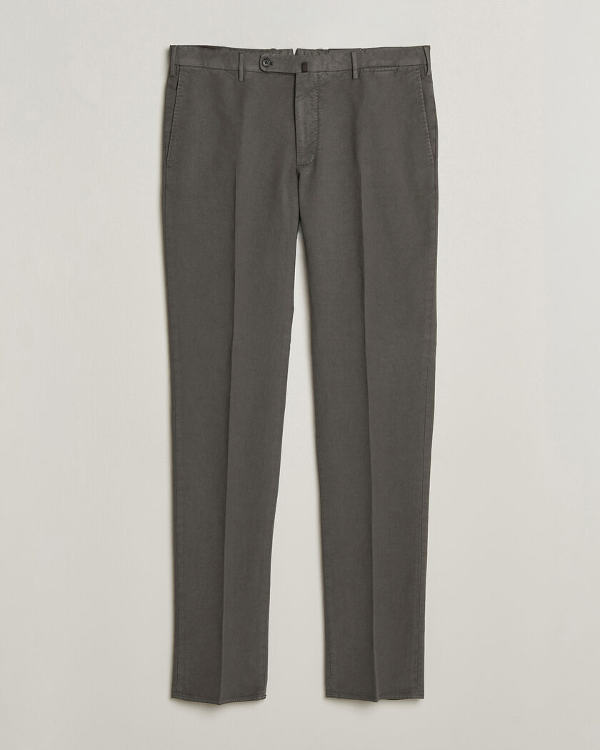 Incotex Regular Fit Soft Cotton Stretch Chinos Dark Grey – Gris