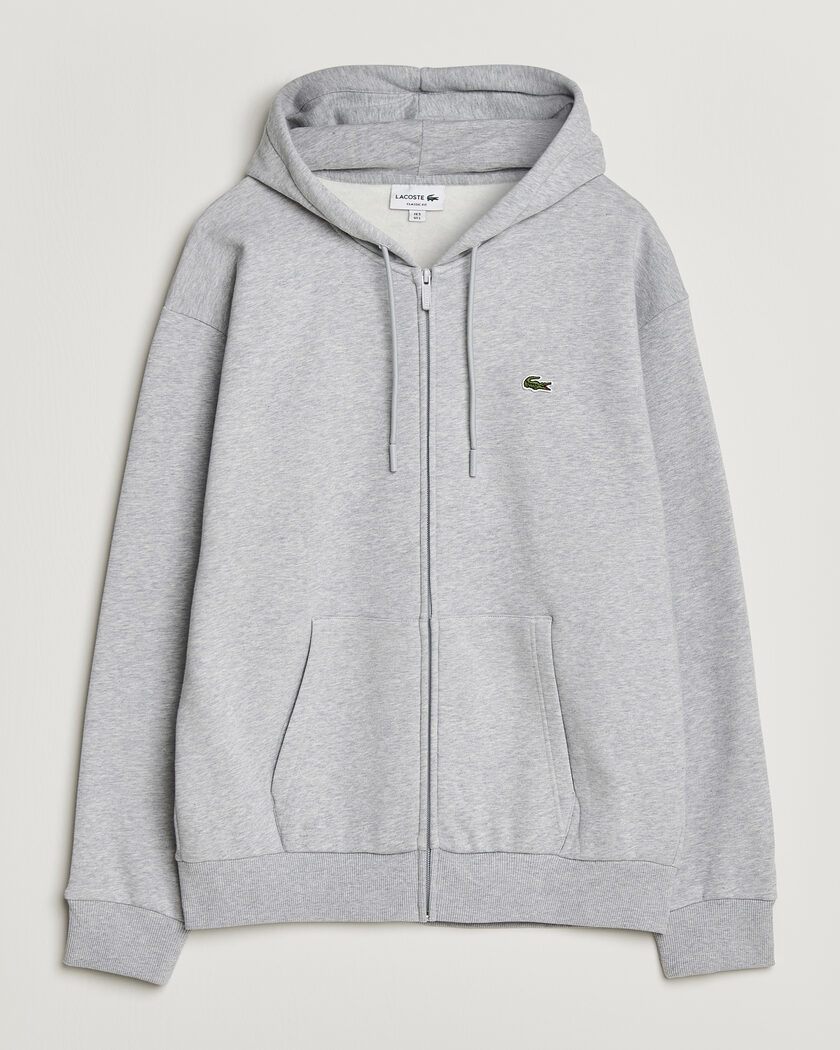 Lacoste Full Zip Hoodie Silver Chine – Grijs
