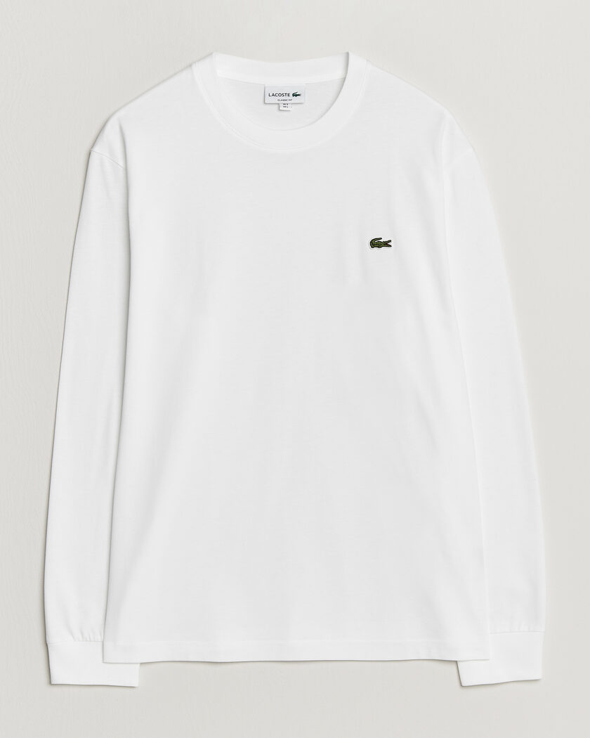 Lacoste Crew Neck Long Sleeve T-Shirt White – Blanc