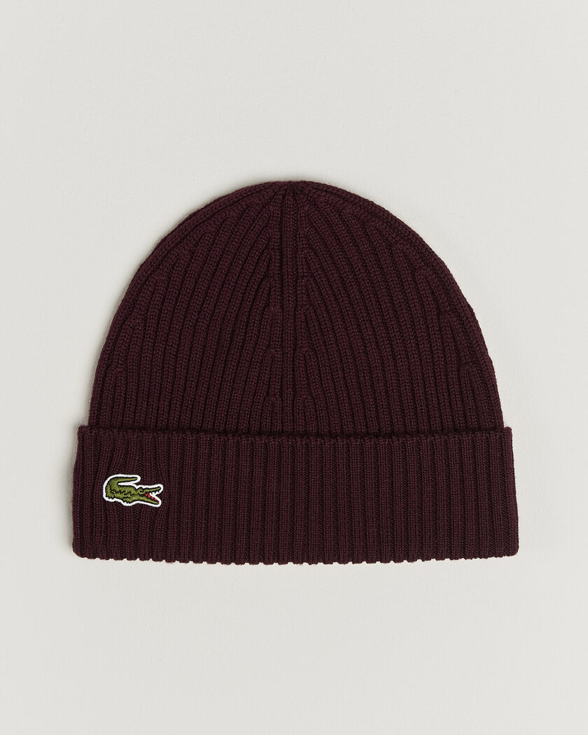 Lacoste Wool Knitted Beanie Oxalis – Rouge