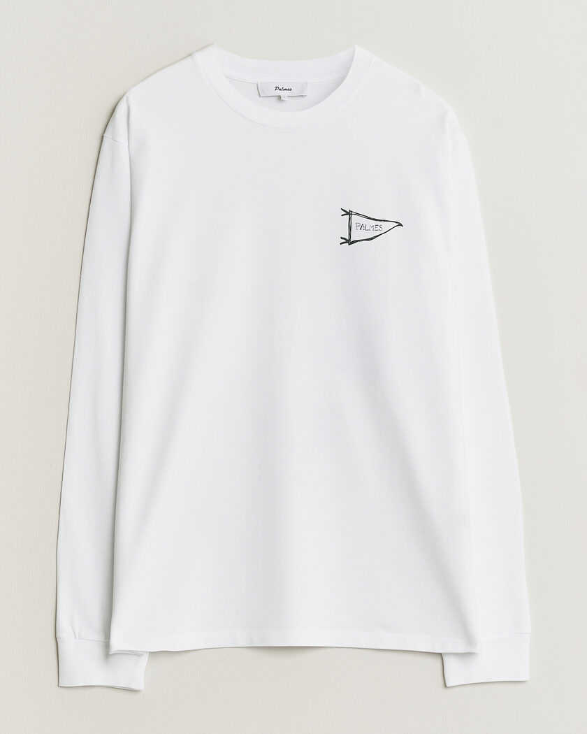 Palmes Pennant Long Sleeve T-Shirt White – Blanc