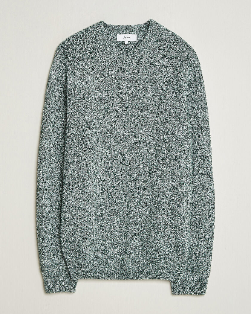 Palmes Knitted Crew Neck Sweater Green Melange – Vert