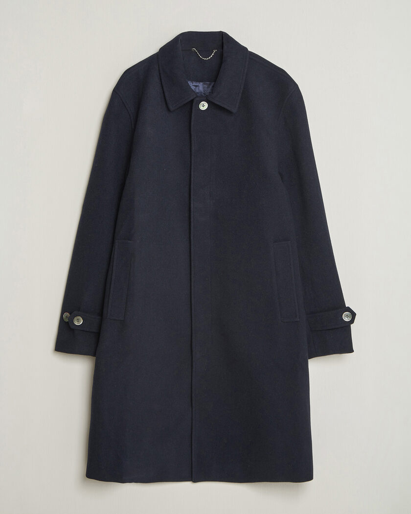 Palmes Cedric Wool Coat Navy – Blauw