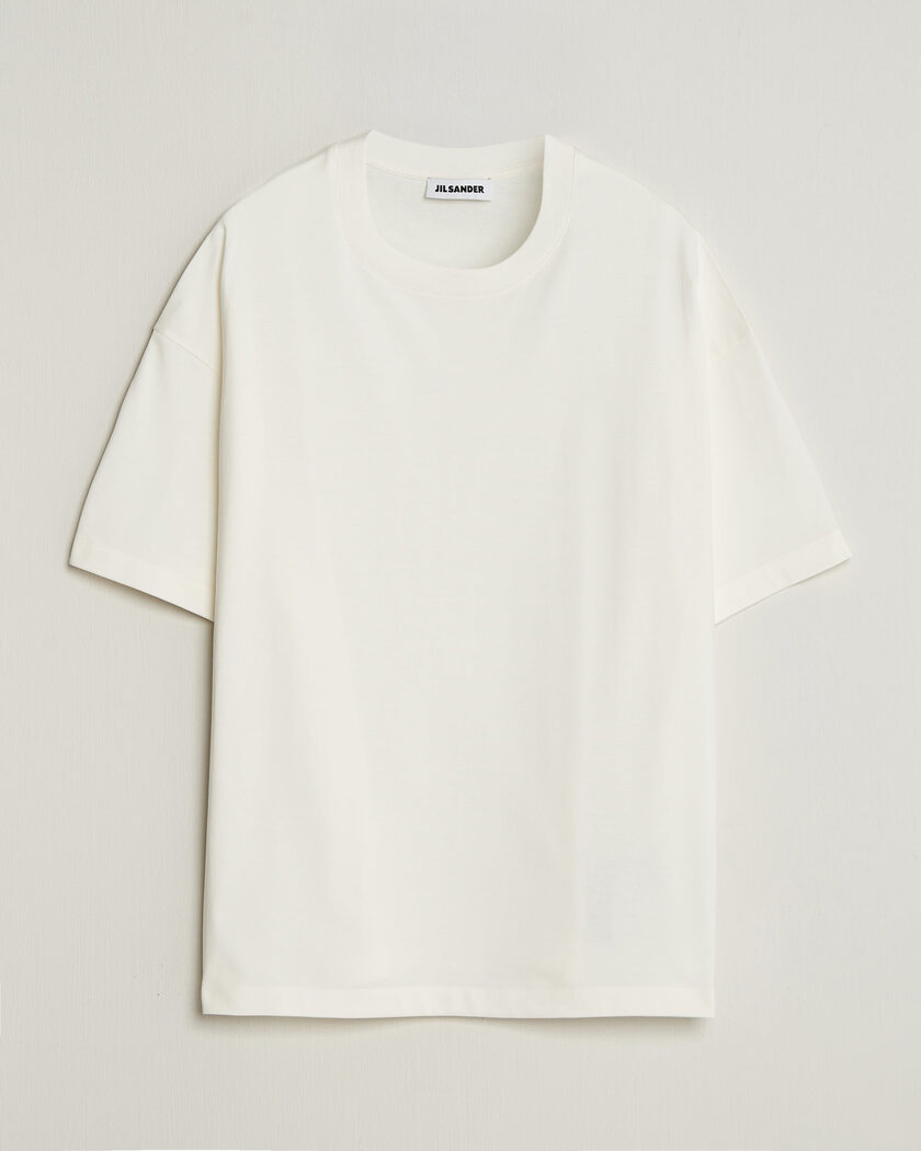 Jil Sander Short Sleeve Side Logo T-Shirt Off White – Wit