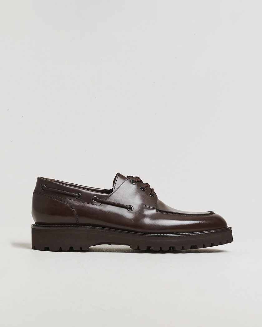 John Lobb Tide Moc Toe Derby Dark Brown Calf – Marron