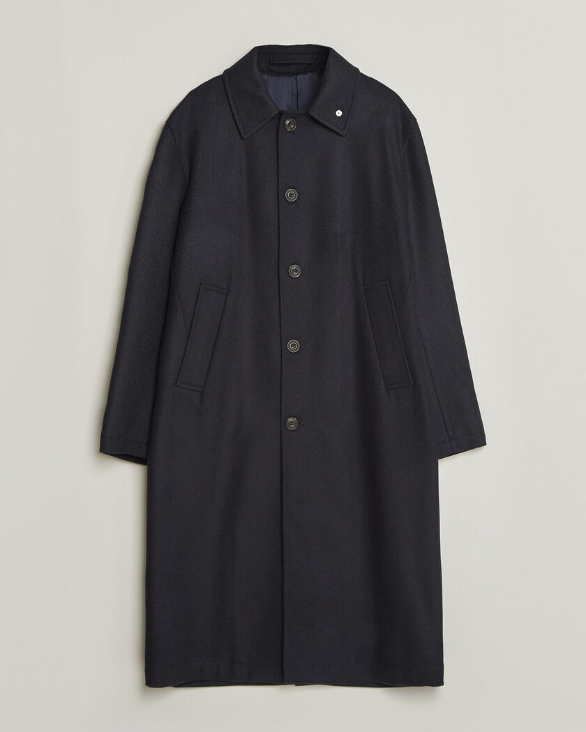 L.B.M. 1911 Wool/Cashmere Raglan Coat Navy – Blauw