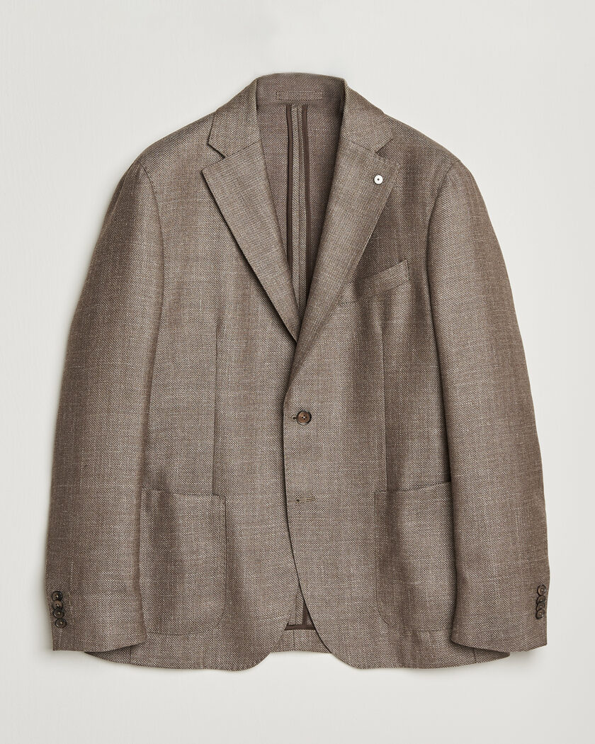 L.B.M. 1911 Jack Wool/Silk Hopsack Blazer Brown – Marron