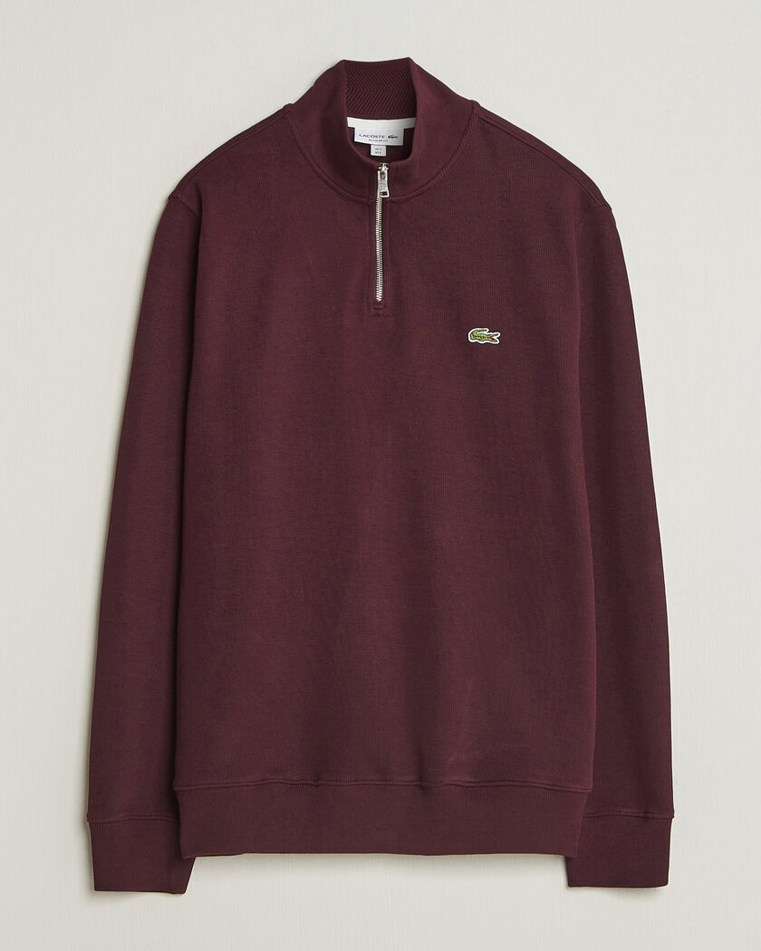 Lacoste Rib Interlock Half Zip Oxalis – Marron