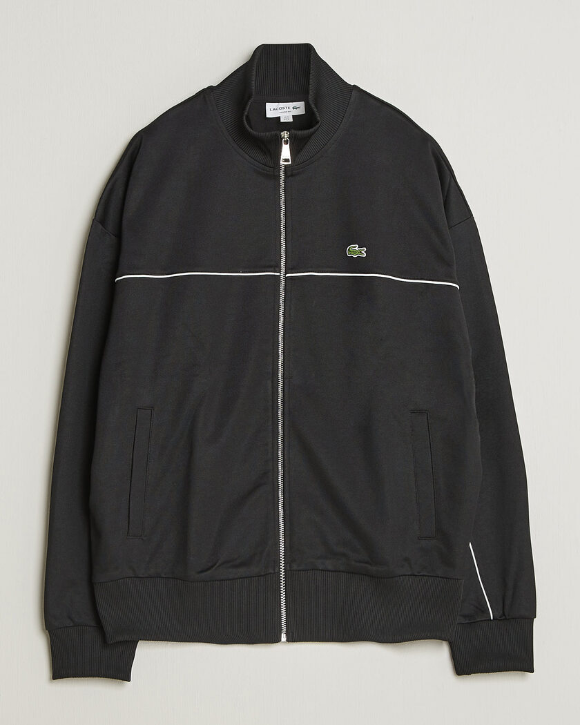 Lacoste Piqué Track Jacket Black – Zwart