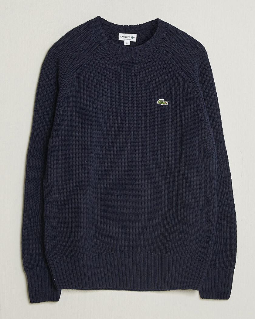 Lacoste Heavy Wool Knitted Sweater Navy Blue – Blauw