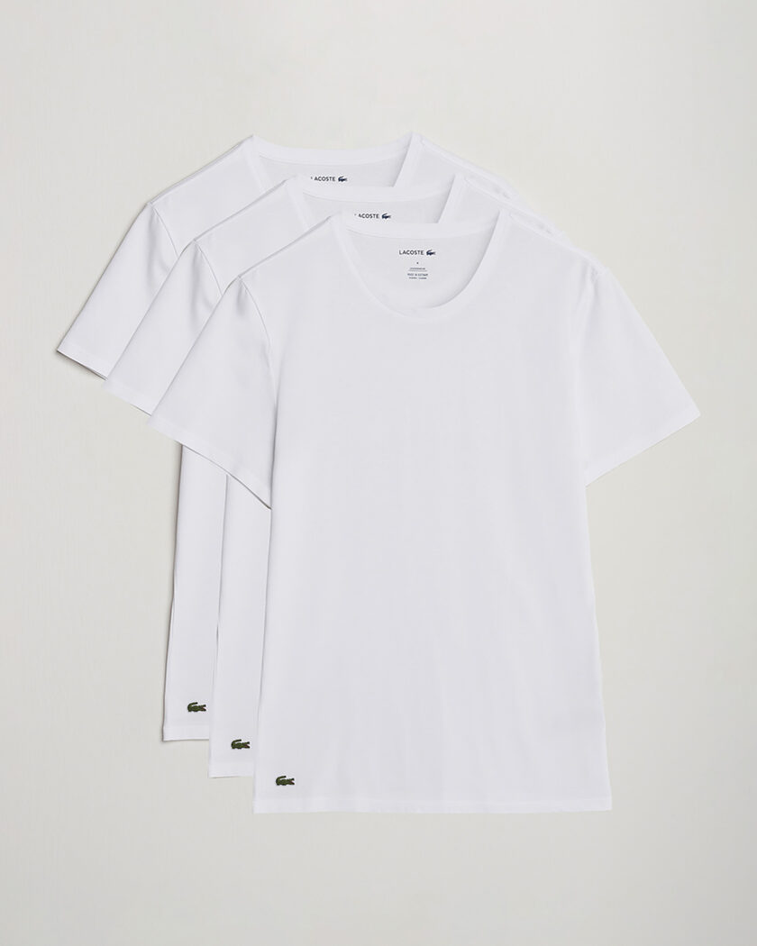 Lacoste 3-Pack Crew Neck T-Shirt White – Blanc