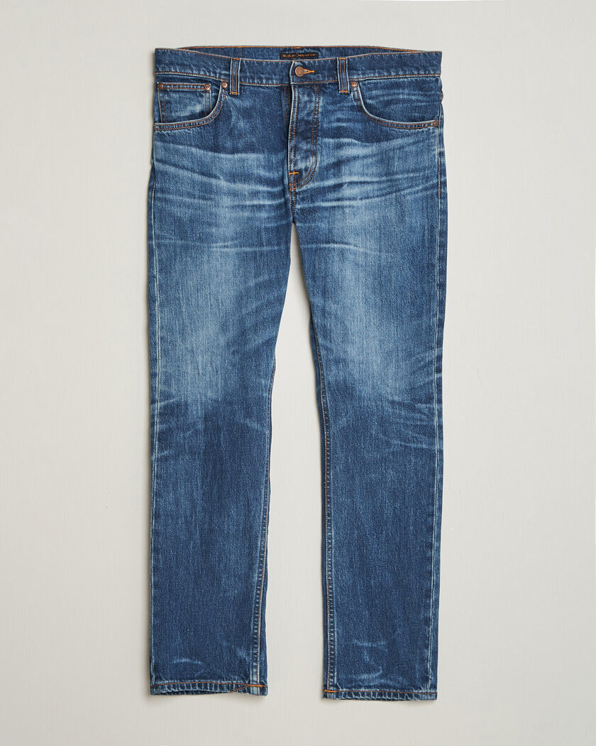 Nudie Jeans Grim Tim Jeans Life Tracks – Blauw