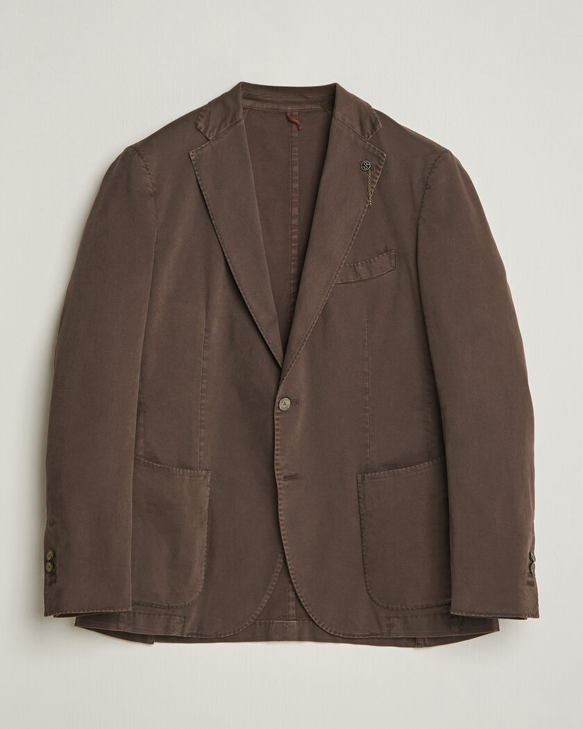 Santaniello Washed Cotton Patch Pocket Blazer Brown – Bruin