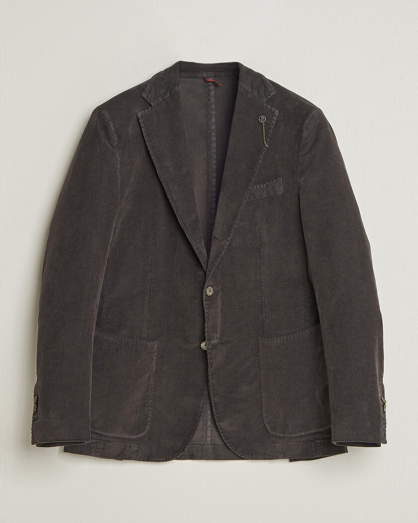 Santaniello Corduroy Patch Pocket Blazer Dark Grey – Grijs