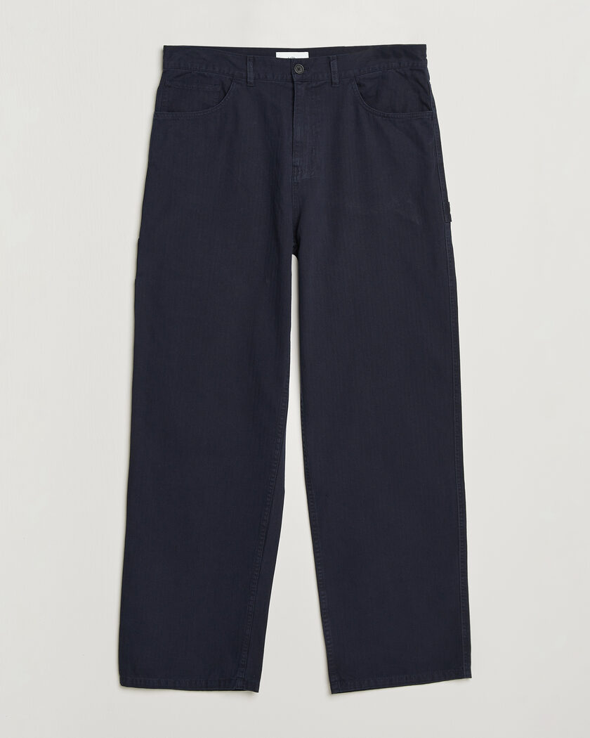 LES DEUX Roi Carpenter Herringbone Pants Dark Navy – Bleu