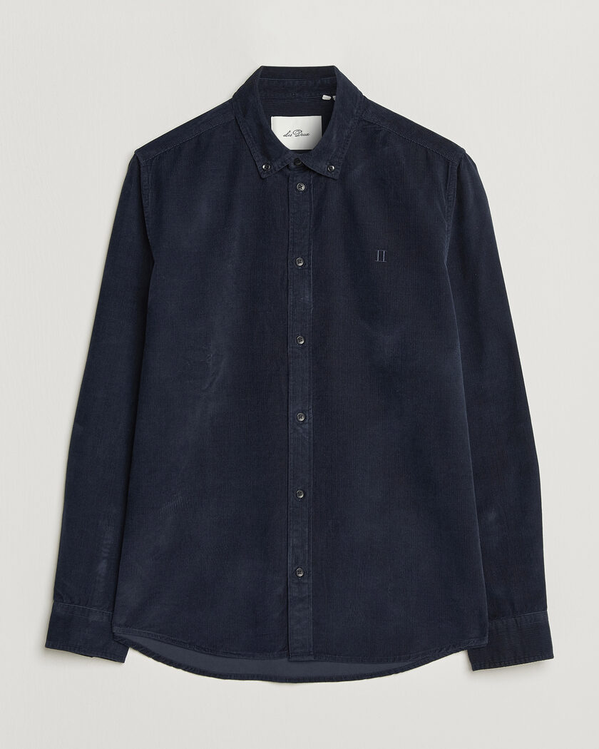 LES DEUX Pinwale Corduroy Shirt Dark Navy – Blauw