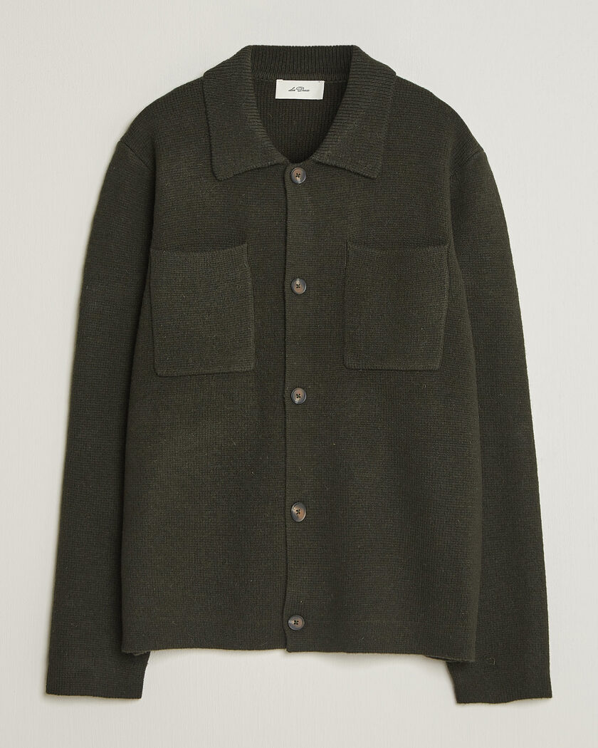  Les Deux Milano Knit Overshirt Rosin Green – Vert