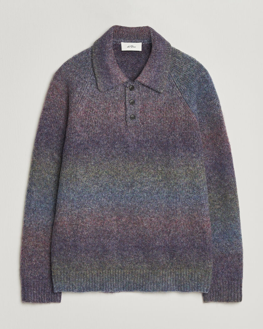 LES DEUX Gradient Knitted Polo Spiced Plum – Meerkleurig