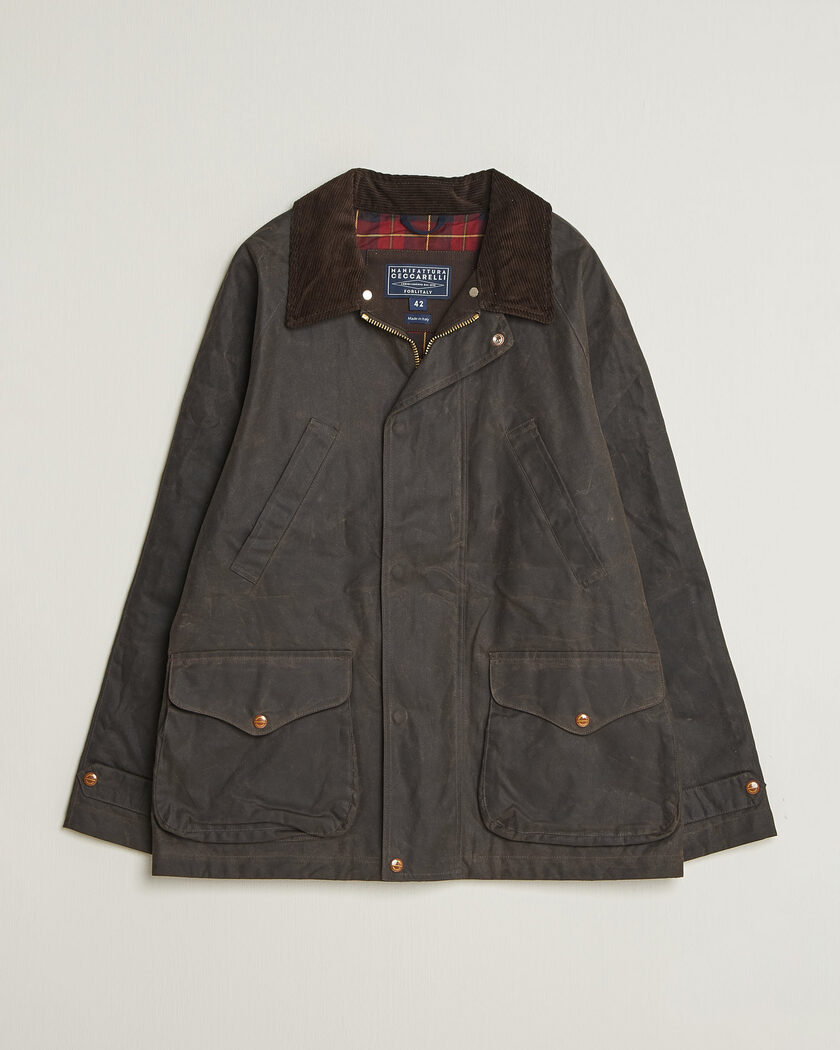 Manifattura Ceccarelli Rain Caban Wax Cloth Chocolate – Bruin