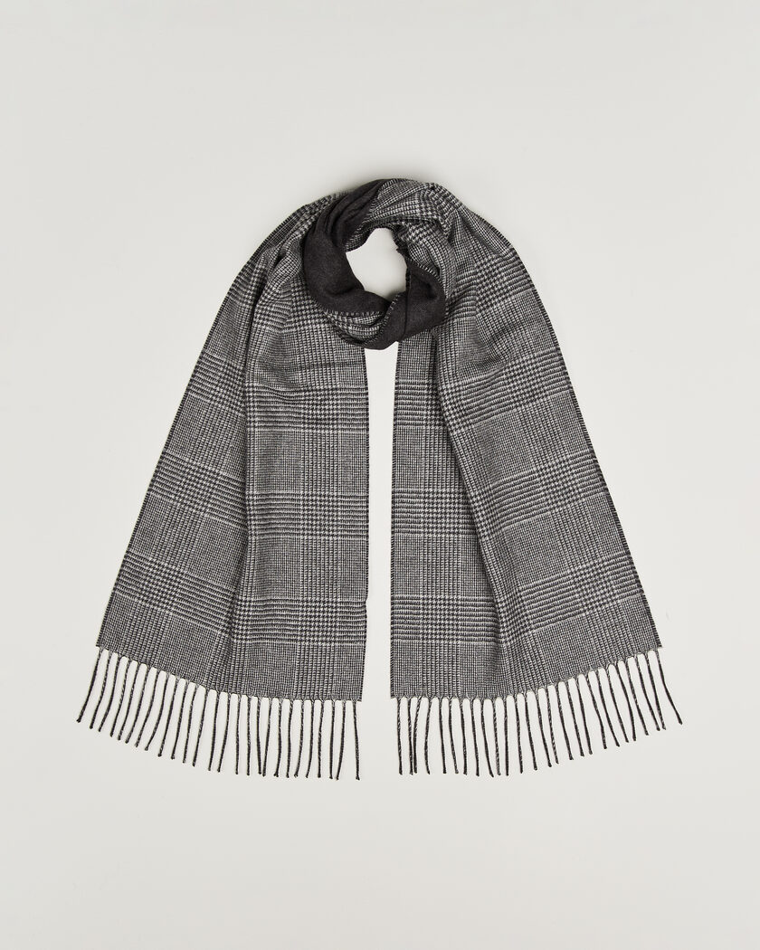 Piacenza Cashmere Cashmere/Silk Glencheck Scarf Grey Melange – Grijs