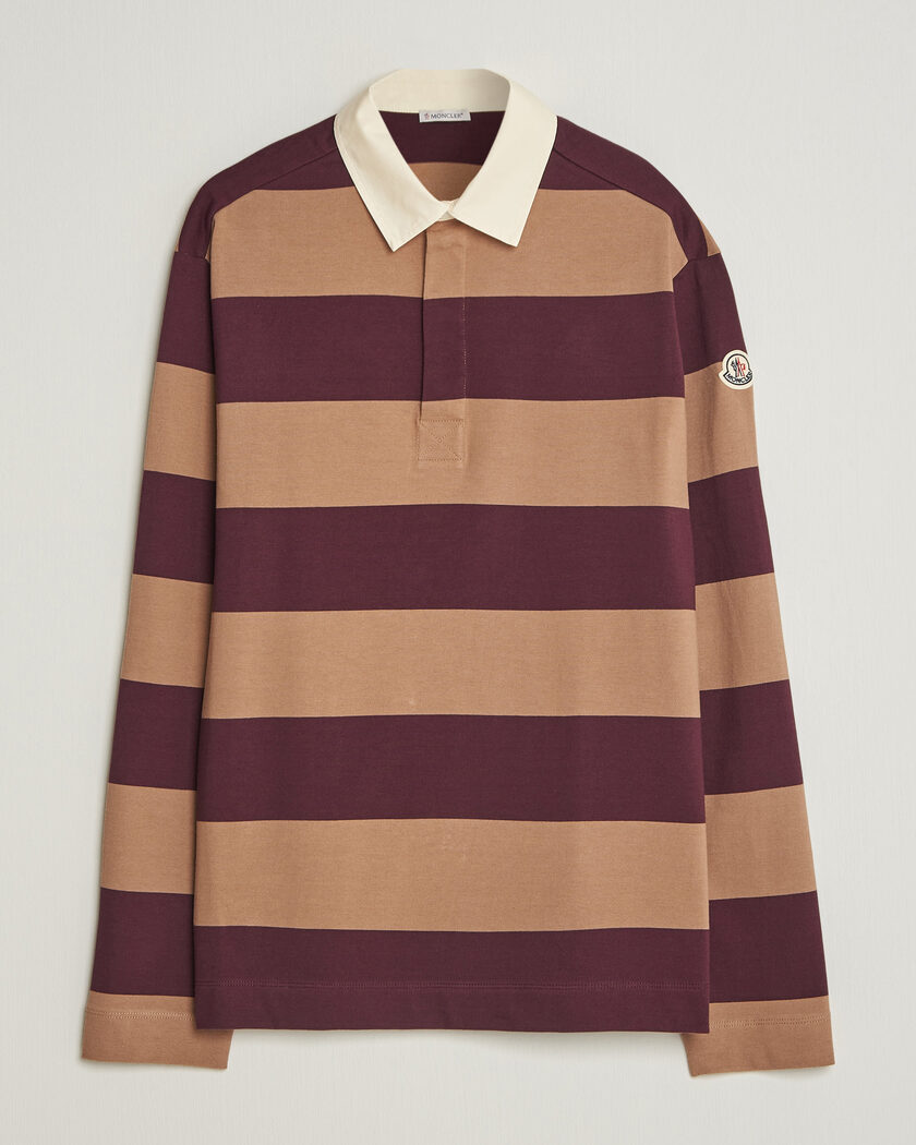 Moncler Striped Rugby Sweater Brown/Burgundy – Bruin