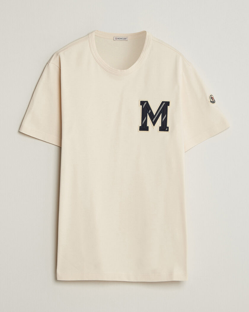 Moncler Varsity Logo T-Shirt Off White – Wit