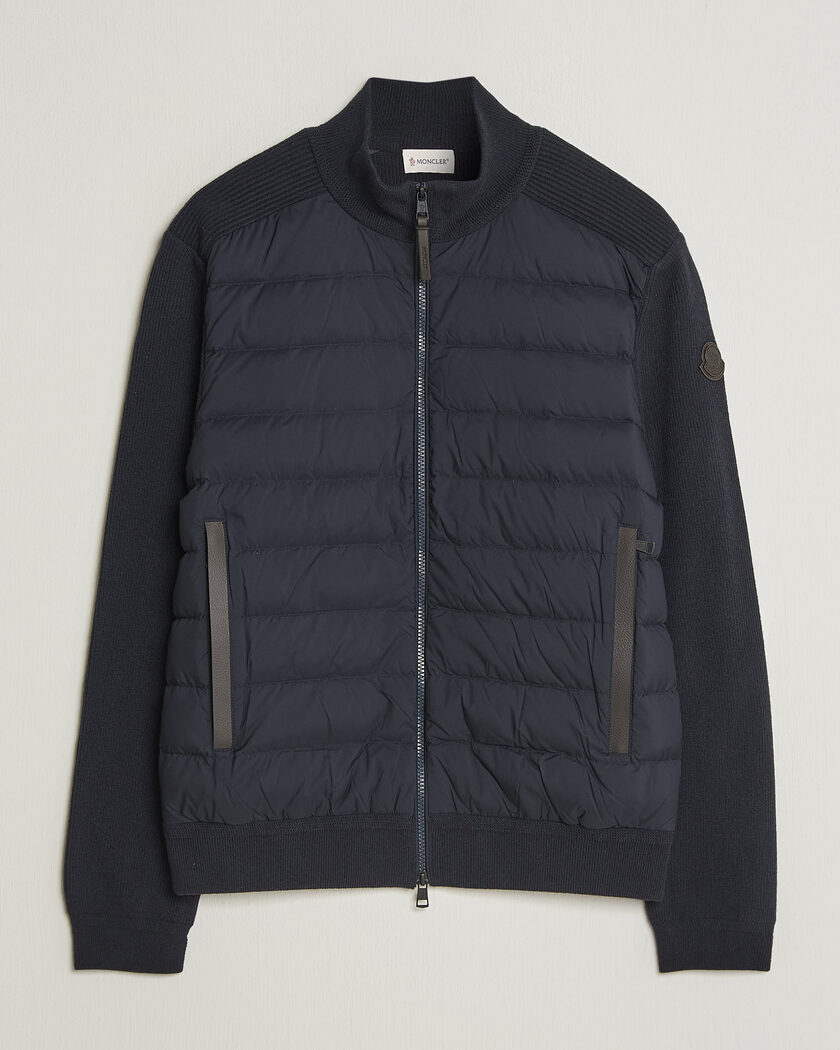 Moncler Wool/Cashmere Hybrid Jacket Navy – Blauw