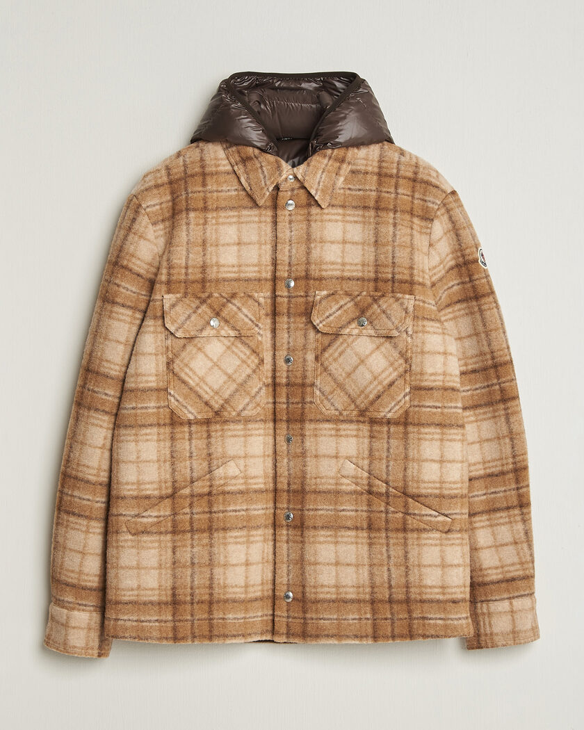 Moncler Nyvalin Shirt Jacket Brown Check – Bruin