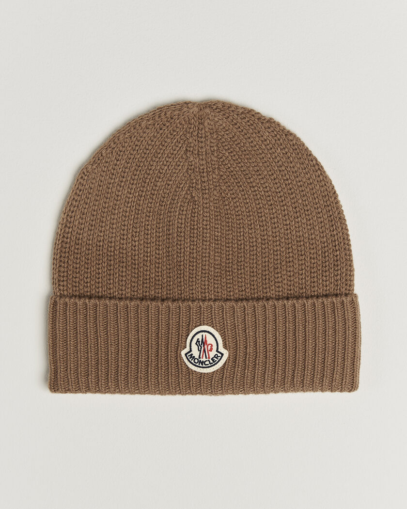 Moncler Rib Wool Beanie Brown – Bruin