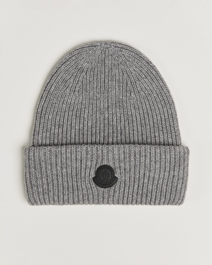 Moncler Rib Cashmere Beanie Grey – Grijs