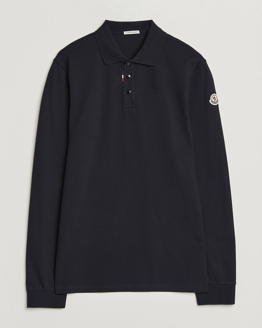 Moncler Long Sleeve Polo Navy – Blauw