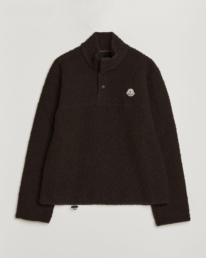 Moncler Half Zip Fleece Sweater Dark Brown – Marron